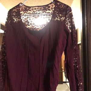 Size large maternity shirt with lace